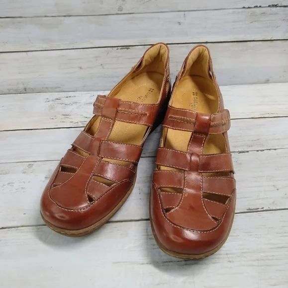 Naturalizer MALTA 7N Brown Leather Comfort HookLoop MaryJane Fisherman L… - Picture 6 of 12